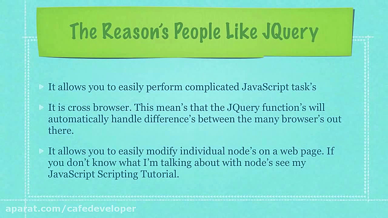 آموزش jQuery و Ajax: قسمت اول
