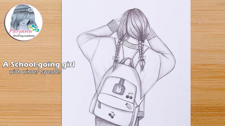 آموزش نقاشی کودکان یک دختر مدر...