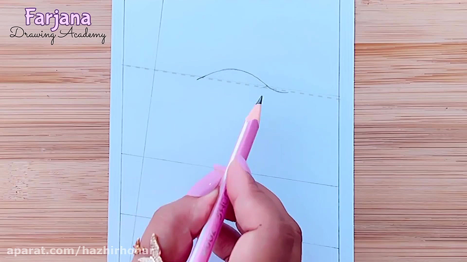 چگونه یک طرح مداد دختر چشم آبی...