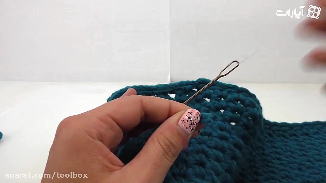 قلاب بافی شال دور بسته ی زمستو...