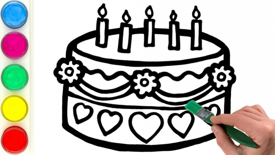 آموزش نقاشی کودکان ، نقاشی کیک...