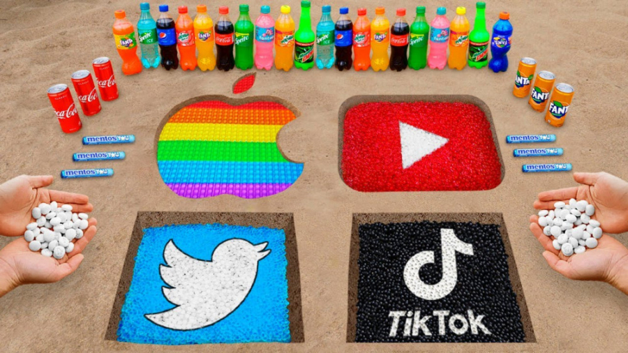 آزمایش با نوشابه گاز دار و منت...