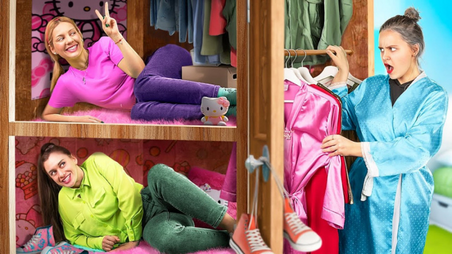 اتاق مخفی در کمد  چالش 24 ساعت...