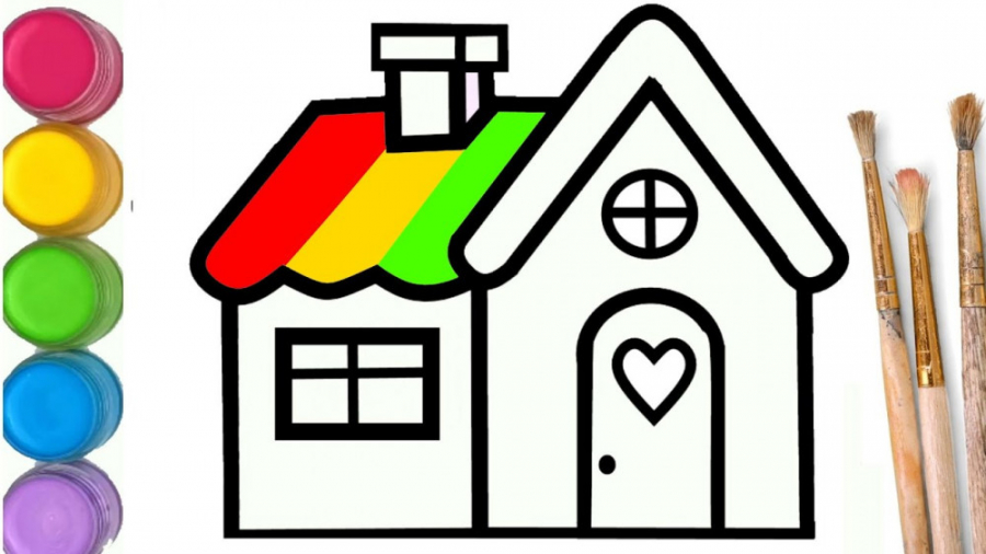 نقاشی خانه برای کودکان  نقاشی...