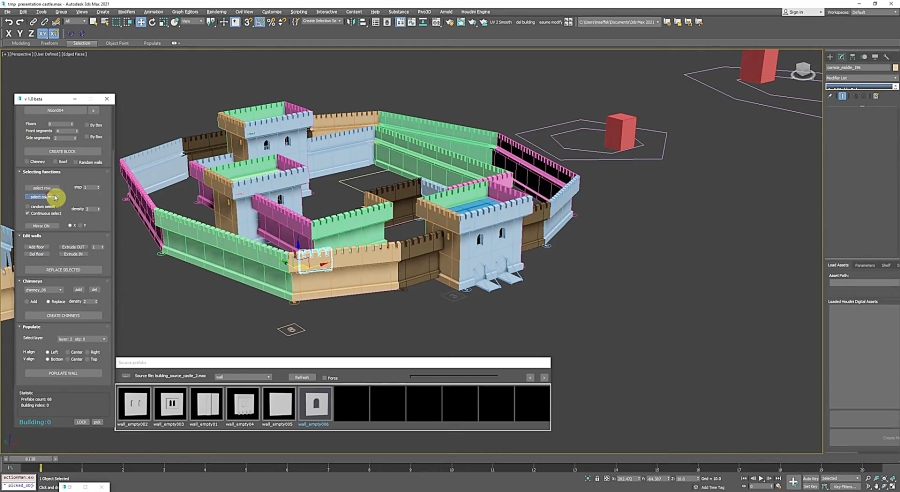 Building generator - building of castles