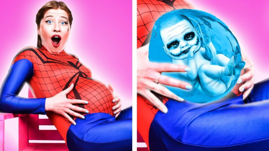 ابرقهرمان های باردار  انواع زن...