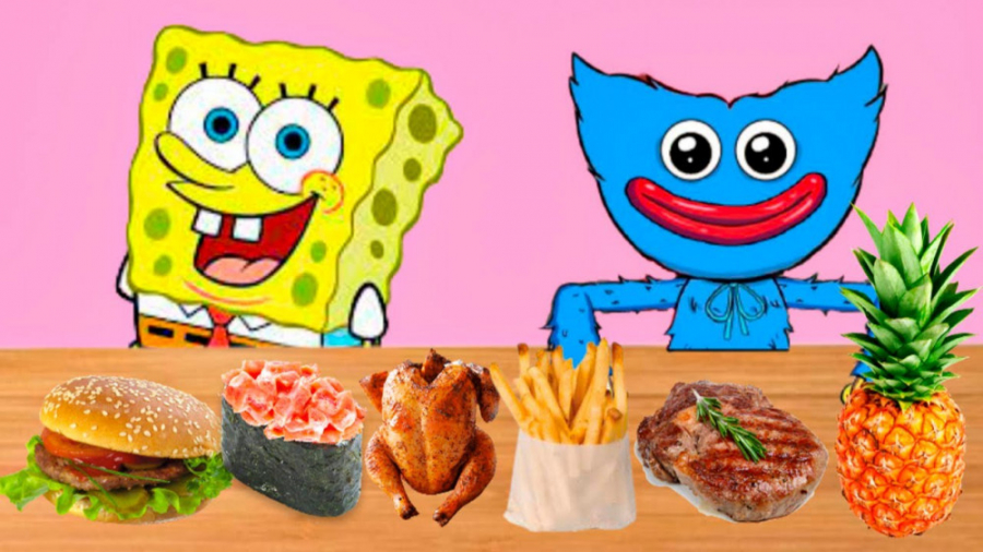 چالش غذا هاگی واگی و باب اسفنج...