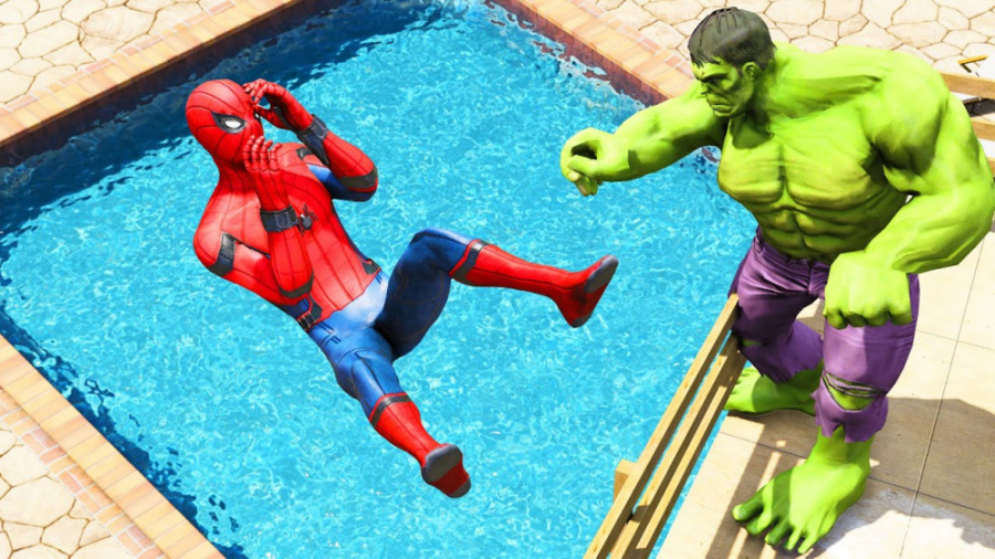 مردعنکبوتی و هالک  چالش در GTA...