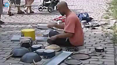 اجرای موسیقی زیبا با ظروف و آه...