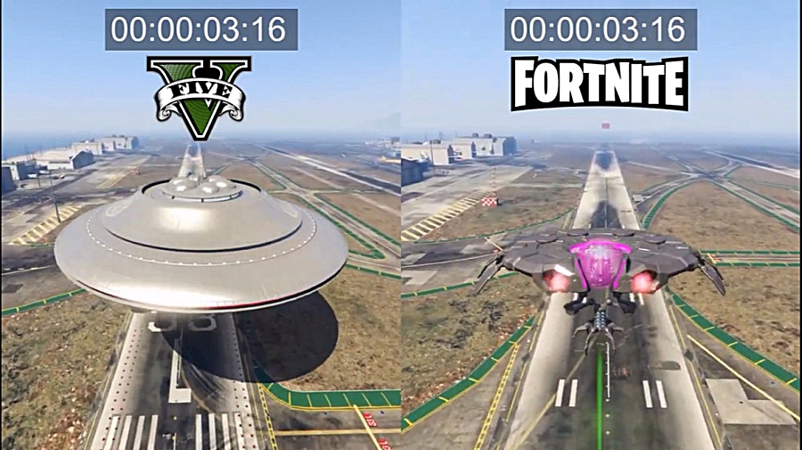 GTA 5 UFO VS FORTNITE UFO  که...