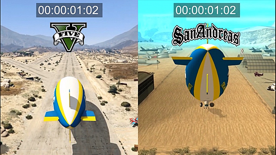 GTA 5 BLIMP VS GTA SAN ANDREAS...