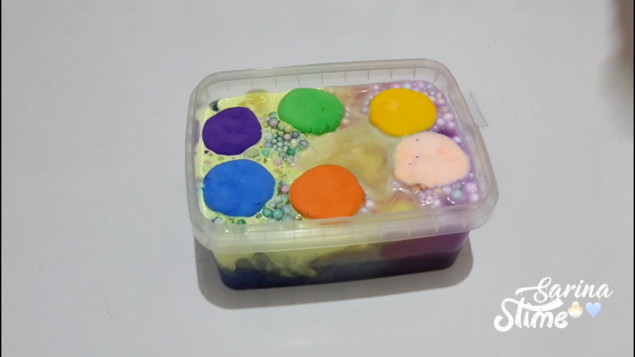 مخلوط کردن اسلایم 5 رنگ  اسلای...