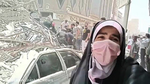 لحظه ریزش شدید ساختمان مترو پل...