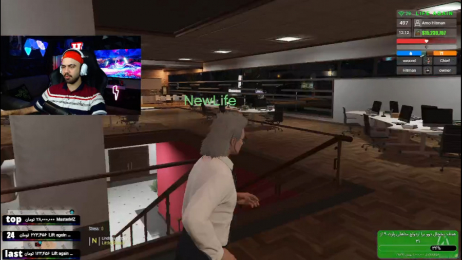 عمو هیتمن با موهایی زیبا در دف...