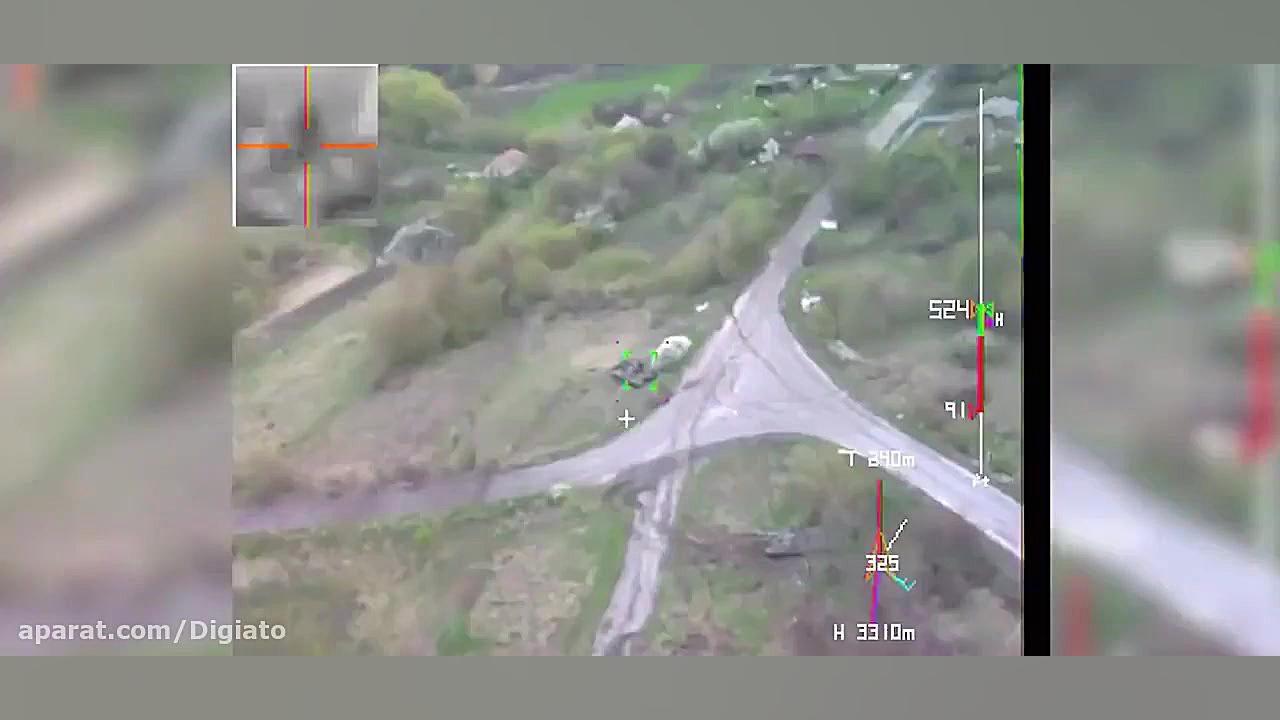 حمله پهپاد به تانک در جنگ روسی...