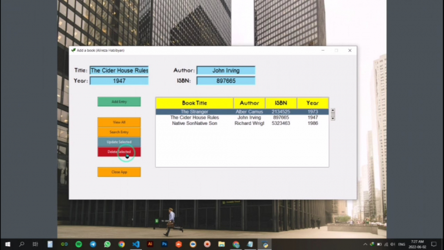 Add, Remove Data, MySQL Database Connection using Python and Tkinter