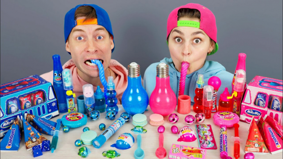 چالش غذایی خنده دار ، صورتی در...