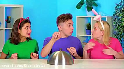 چالش خوراکی وسرگرمی سه نفره