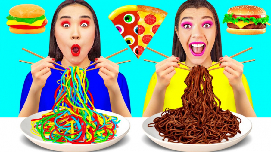 چالش خنده دار جدید  چالش غذا...