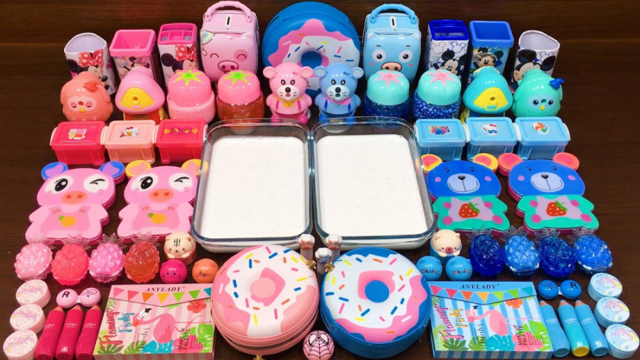 ترکیب اسلایم های صورتی و آبی!!...