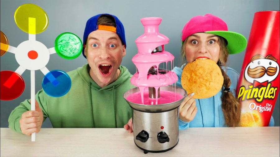 فوندو شکلاتی صورتی  چالش غذایی...