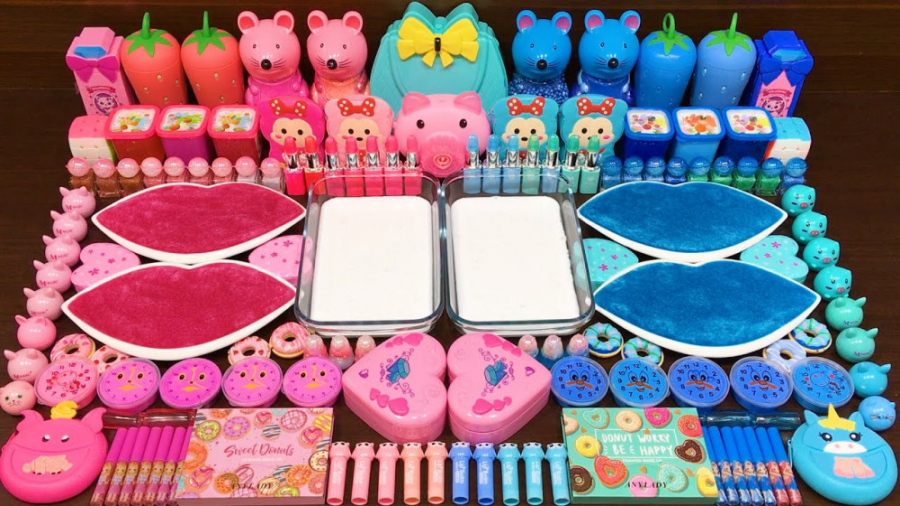 ترکیب اسلایم های کیوت صورتی و...