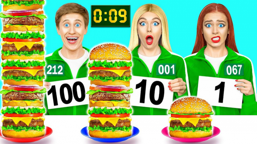 چالش غذایی خنده دار سریع، متوس...