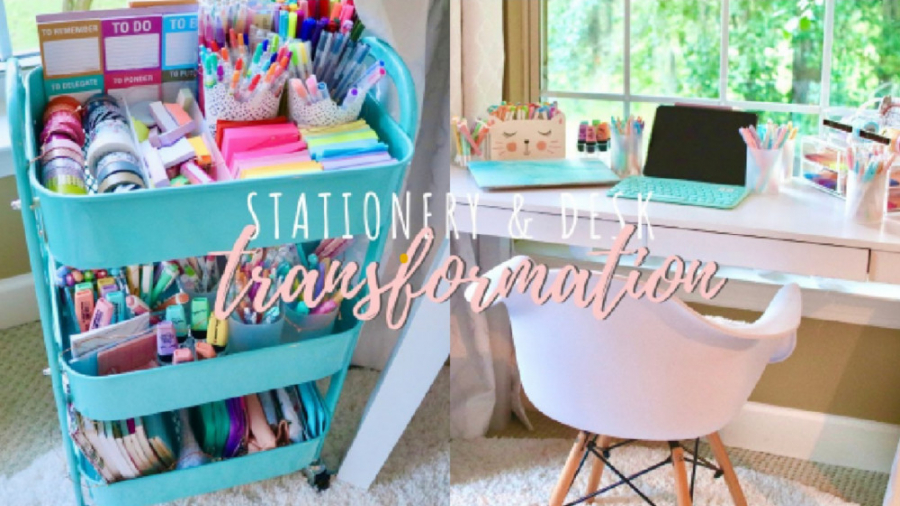 Desk_stationery organization makeover تغییر میز_ تحریر
