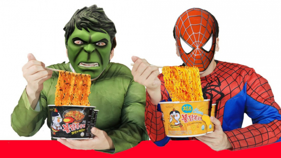 ابرقهرمانان  نودل سرخ شده  چال...