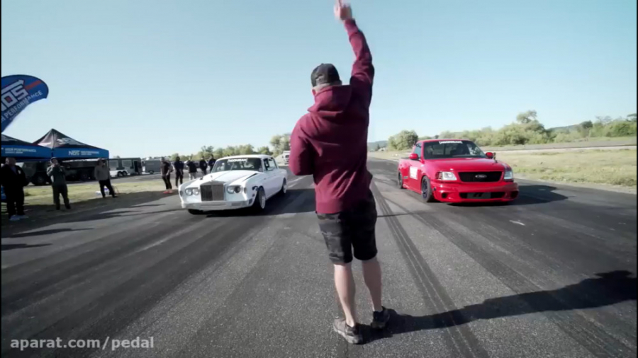 درگ رولزرویس با موتور هلکت با...