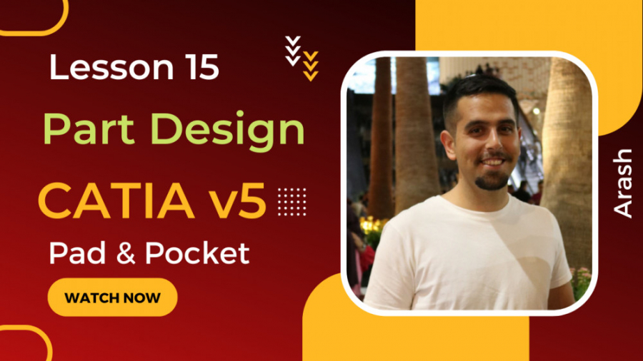 CATIA tutorial (Part 15) Part design pad pocket