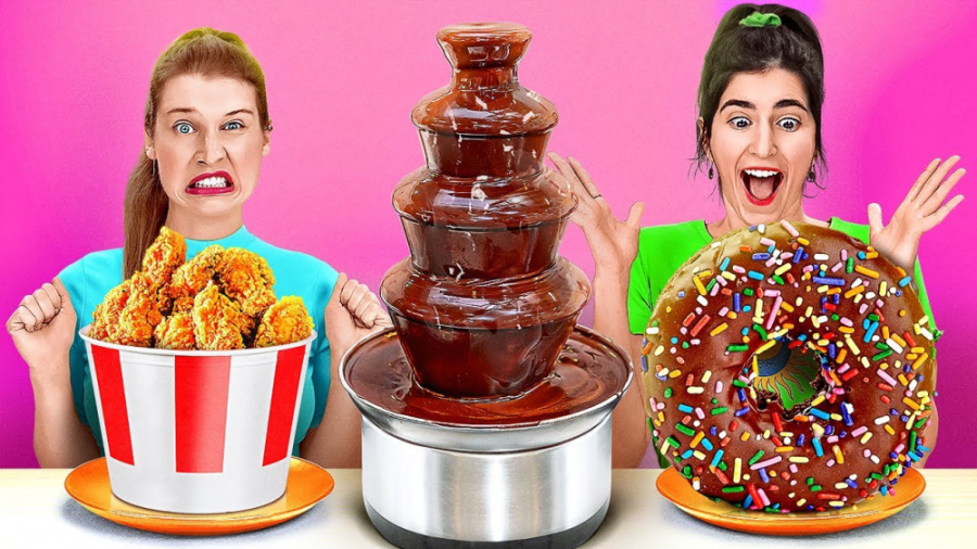 چالش غذایی شکلاتی  مرغ سوخاری...