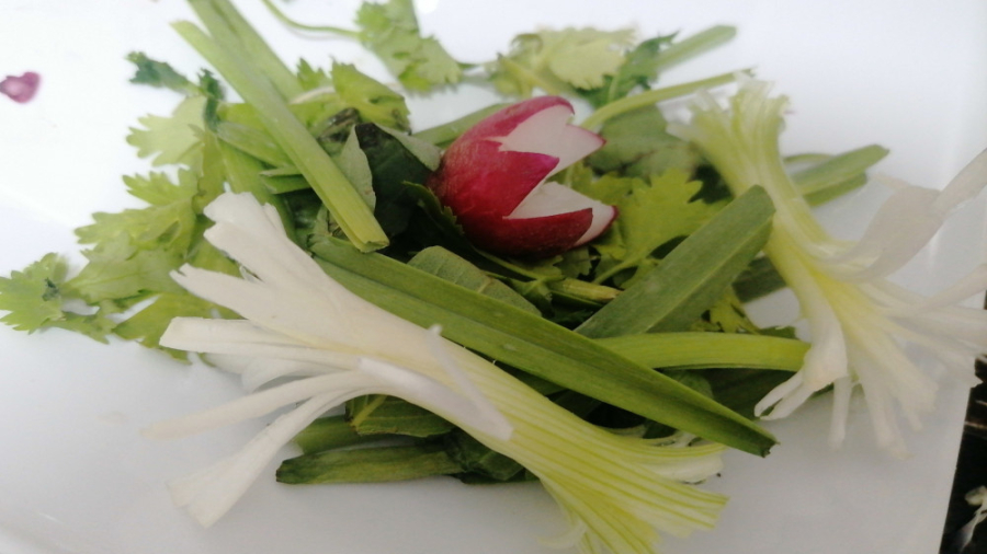 تزیین پیازچه به شکل گل