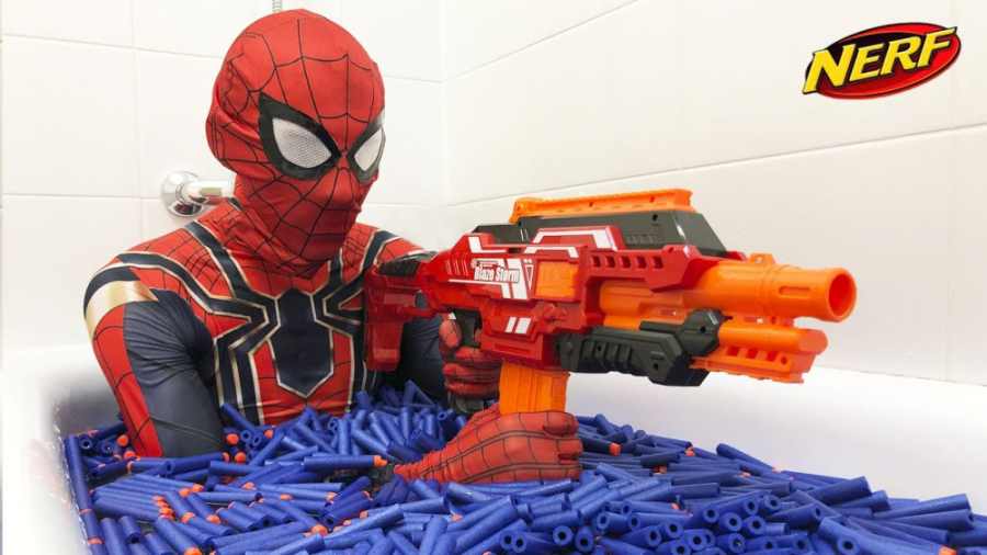 چالش 50000 گلوله نرف مرد عنکبو...