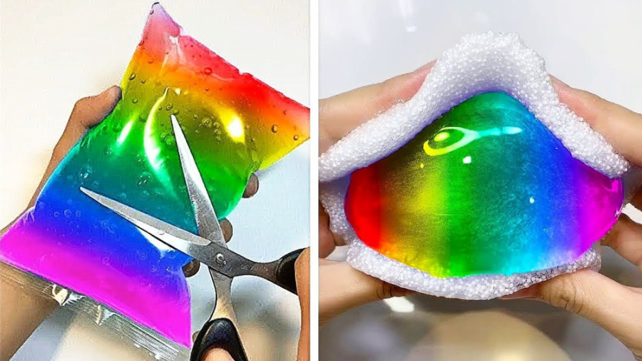 مخلوط اسلایم های شفاف و خامه ا...