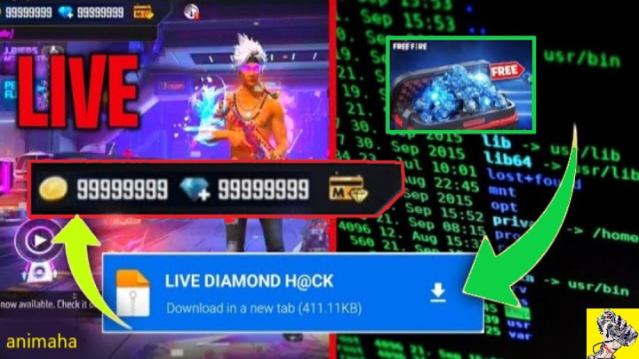 آموزش هک فری فایر پول و جم بین...