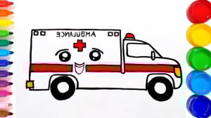 نقاشی آمبولانس برای کودکان | آ...