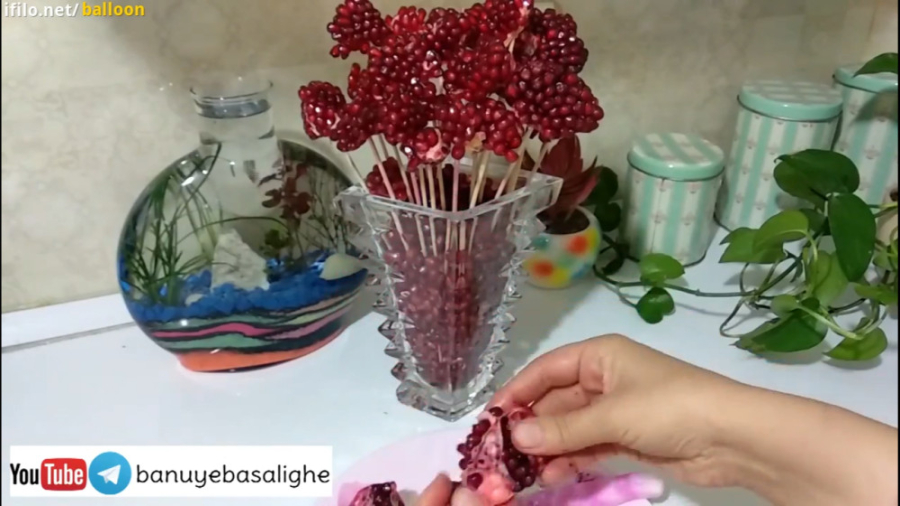 تزیین انار برای شب یلدا