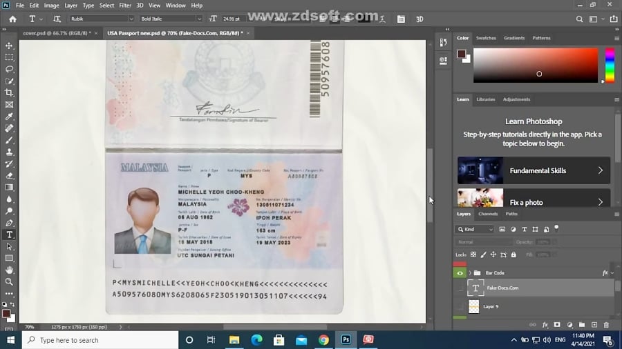 MALAYSIA PASSPORT PSD TEMPLATE V1   49567174 3187 B  8415 