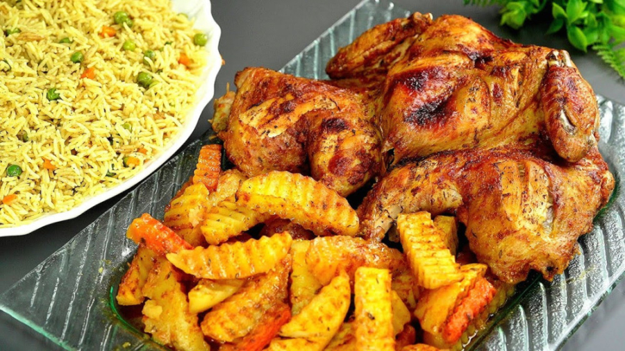 دستور پخت مرغ کبابی در فر به ه...