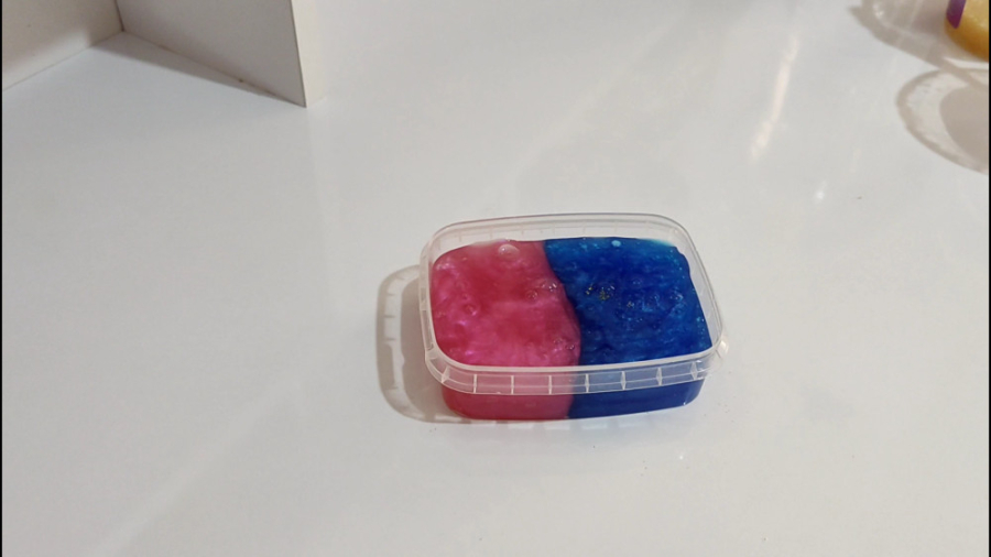 مخلوط کردن اسلایم دورنگ متالیک...