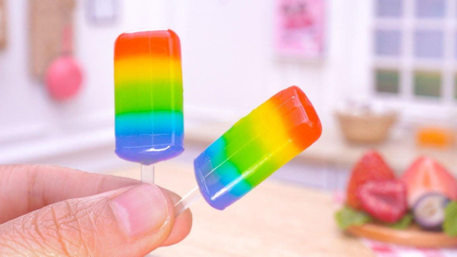 دسر خوشمزه رنگین کمانی  ترفند...