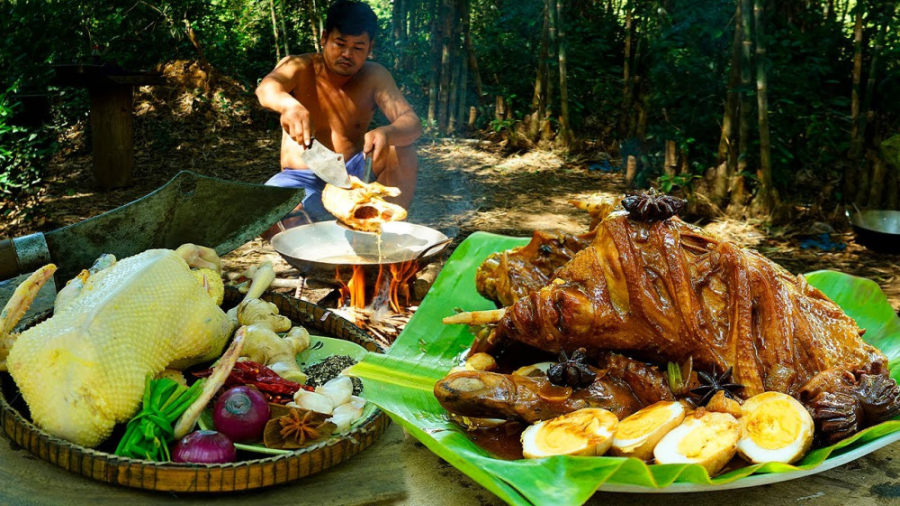 پخت خوراک اردک محلی در جنگل |...