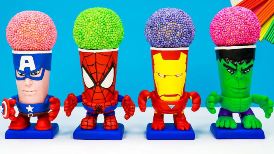 ابرقهرمانان خمیری بستنی رنگی ا...