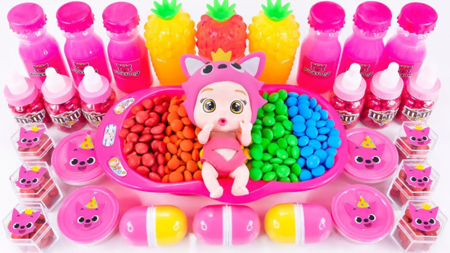 وان صورتی  مخلوط کردن اسلایم ص...