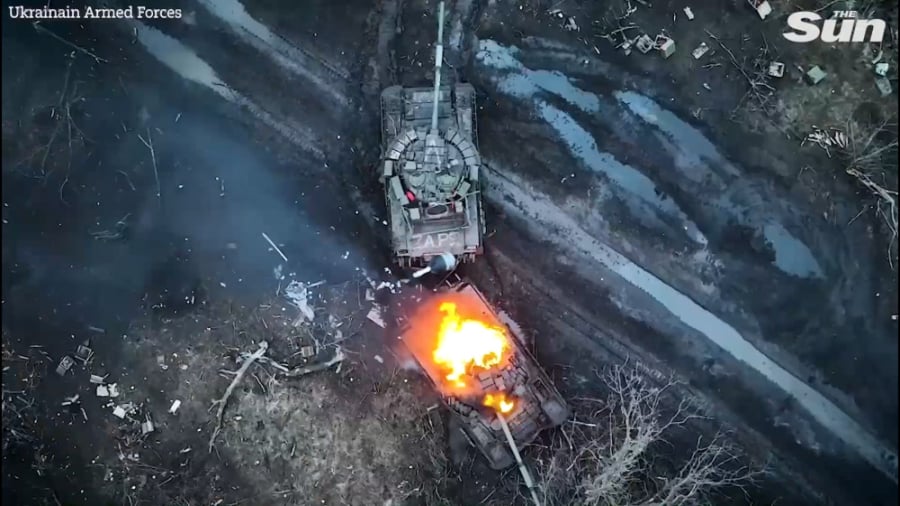 انهدام چندباره تانک‌های روسی ت...