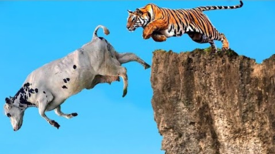 حمله ببر برای شکار گاو || بزرگ...