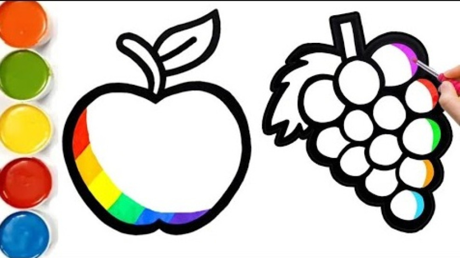 آموزش نقاشی به کودکان  میوه و...