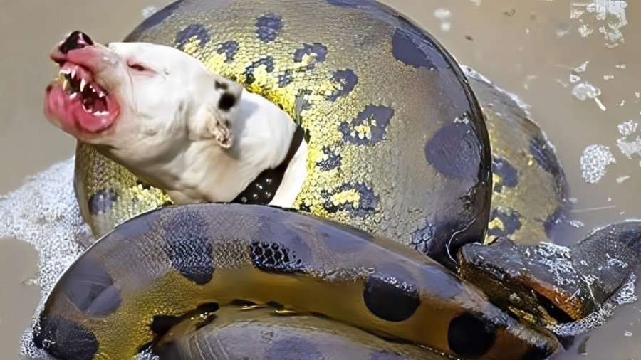 بلعیدن سگ توسط مار | خطرناک تر...