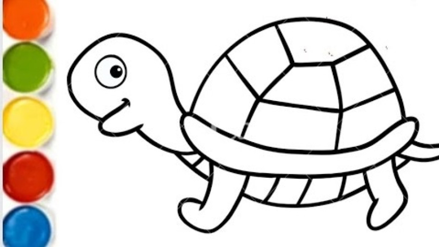 آموزش نقاشی به کودکان  لاک پشت...